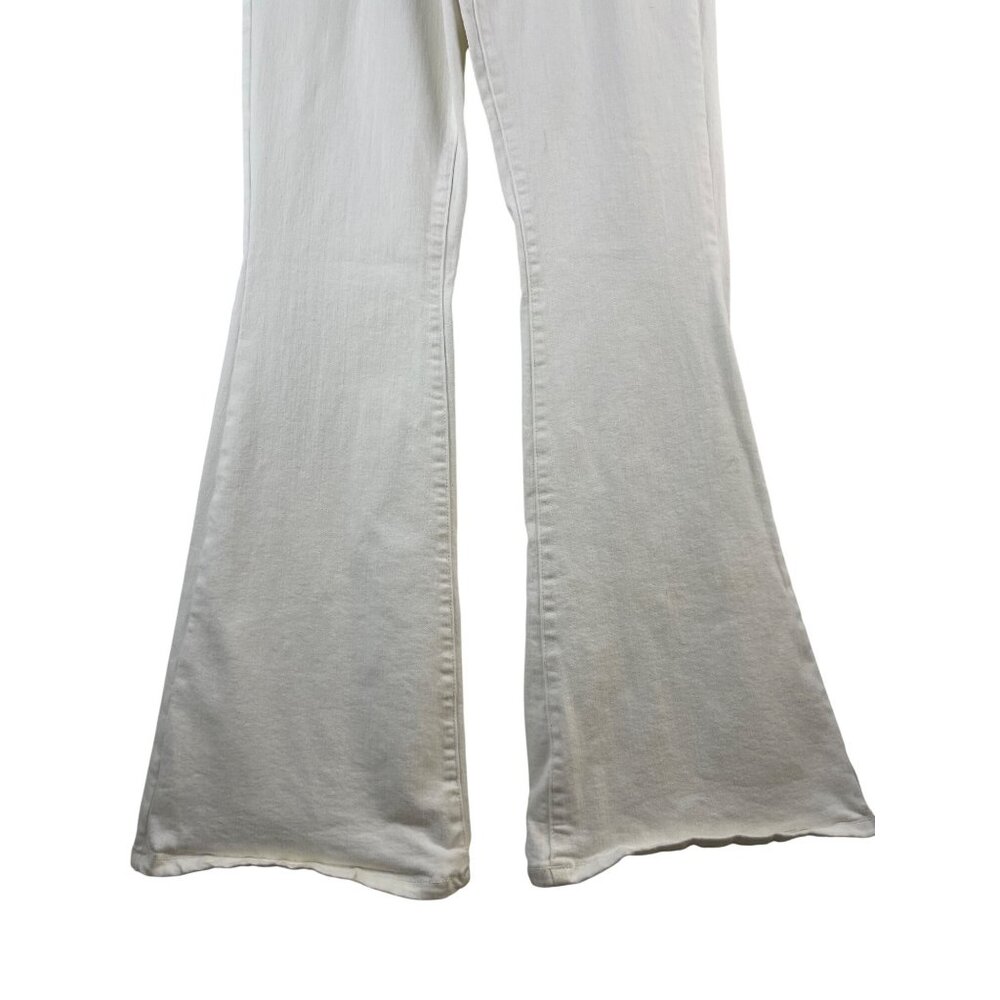 Free People Jayde Women's 32 White Button Fly Denim Flare Bell Bottom Jeans - Picture 4 of 12